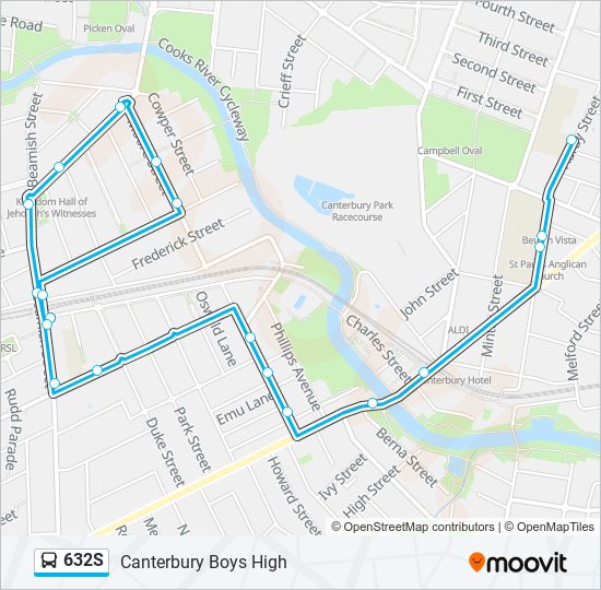 632S bus Line Map