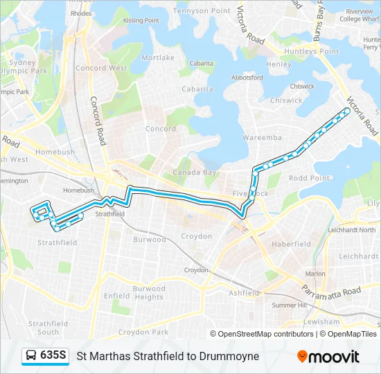 635S Bus Line Map