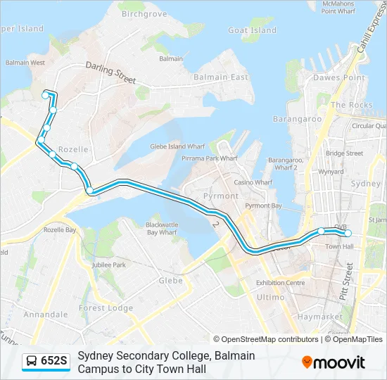 652S Bus Line Map