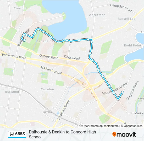 655S Bus Line Map