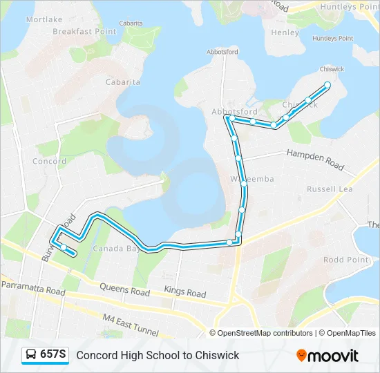 657S Bus Line Map