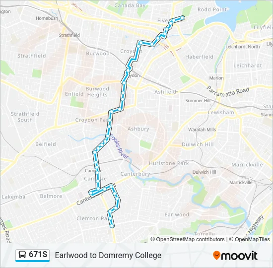 671S Bus Line Map