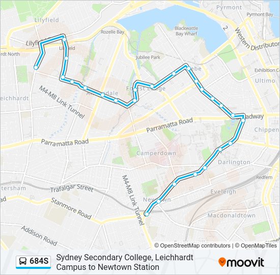 684S bus Line Map