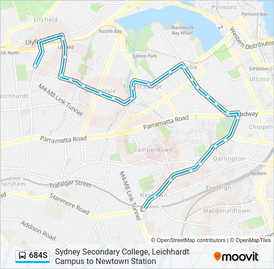 684S Bus Line Map
