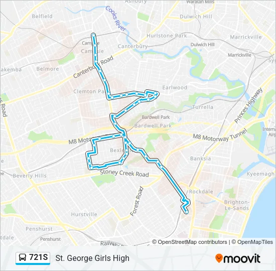 721S Bus Line Map