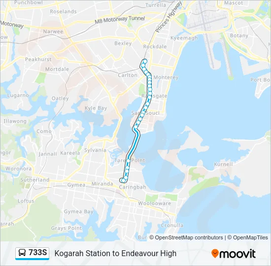 733S Bus Line Map