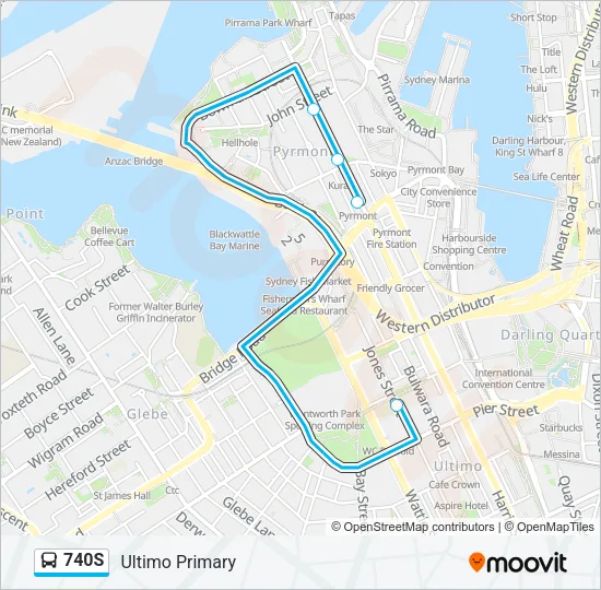 740S Bus Line Map