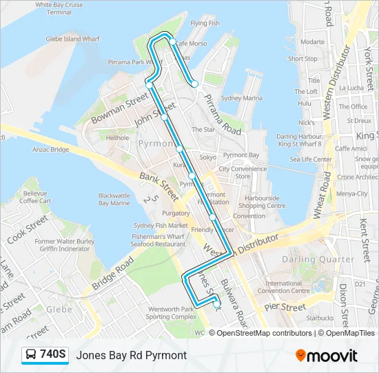 740S Bus Line Map