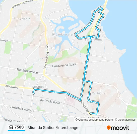 750S Bus Line Map
