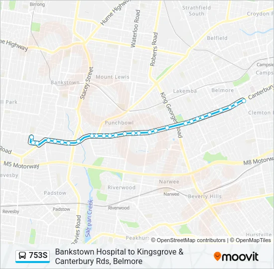 753S Bus Line Map