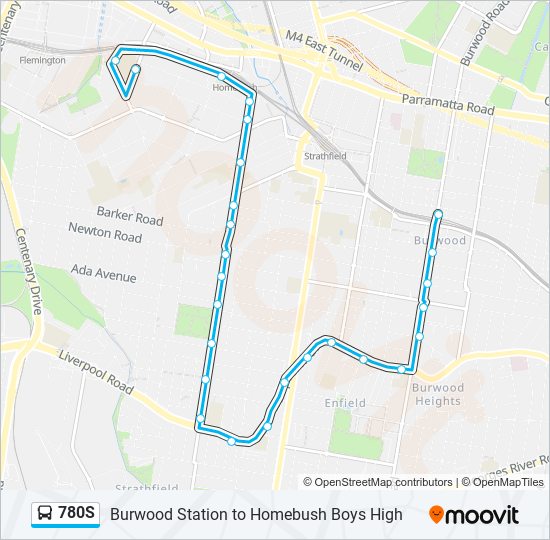 Mapa de 780S de autobús