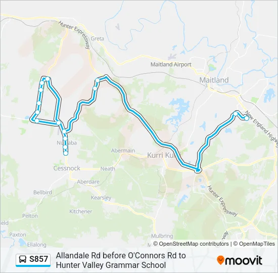 S857 Bus Line Map
