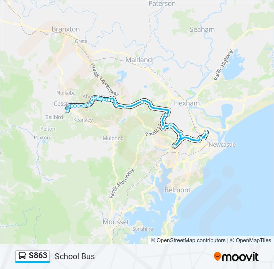 Mapa de S863 de autobús