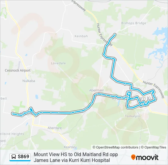 S869 Bus Line Map