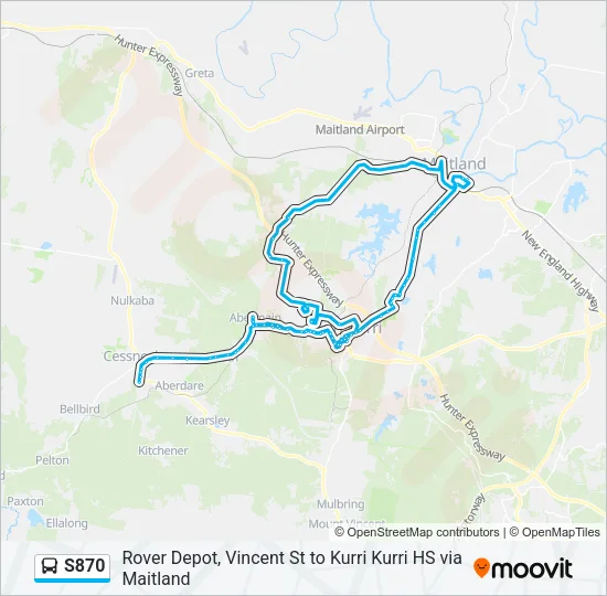 S870 Bus Line Map
