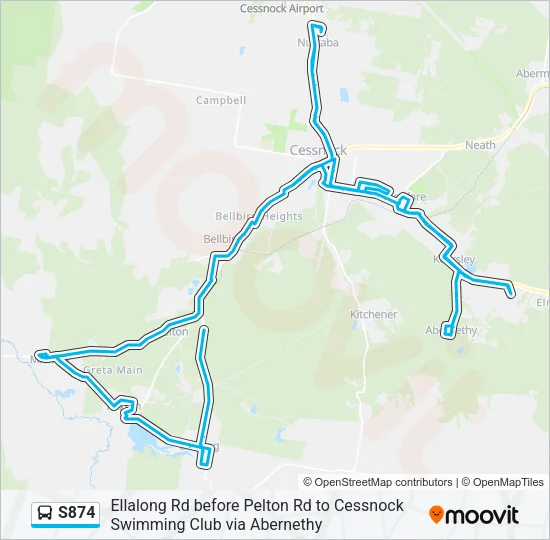 S874 Bus Line Map
