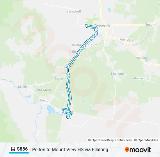 S886 Bus Line Map