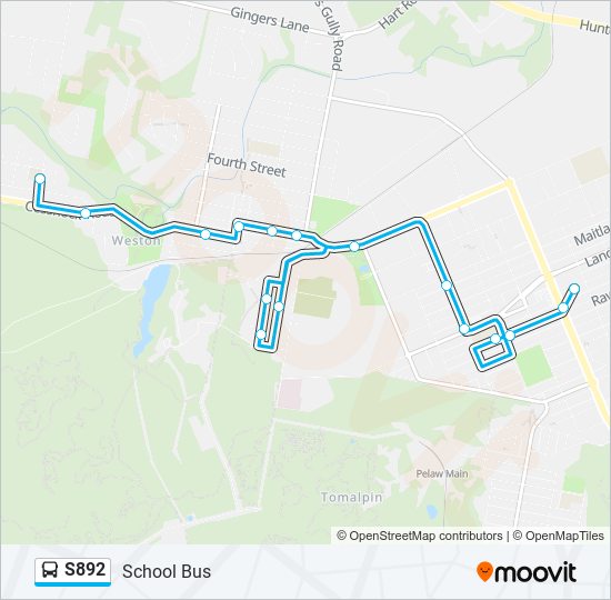 Mapa de S892 de autobús