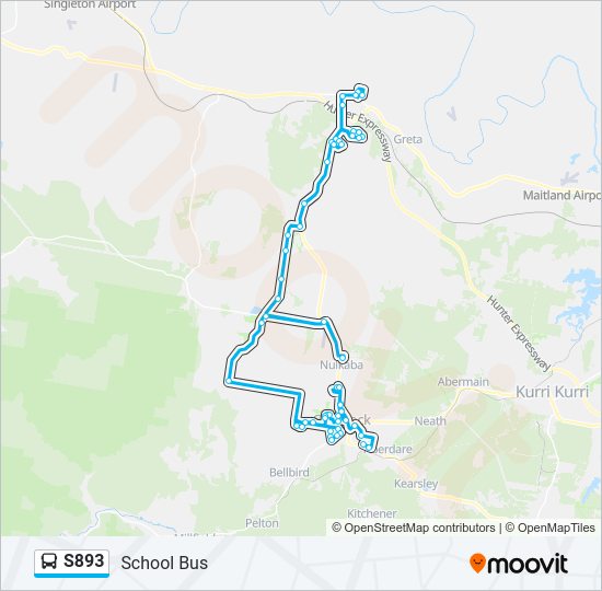 Mapa de S893 de autobús