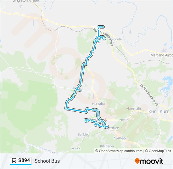 Mapa de S894 de autobús