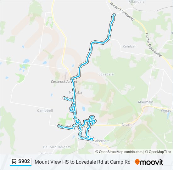 S902 bus Line Map