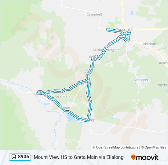 S906 bus Line Map