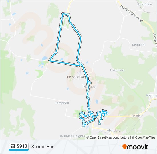 Mapa de S910 de autobús