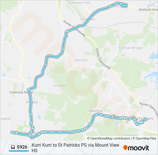 S926 bus Line Map