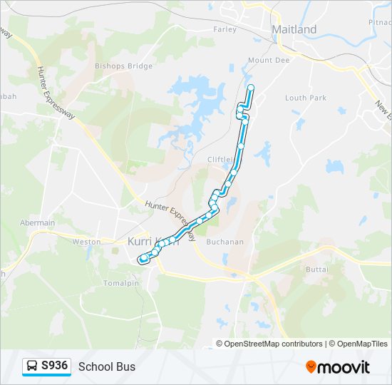 S936 bus Line Map