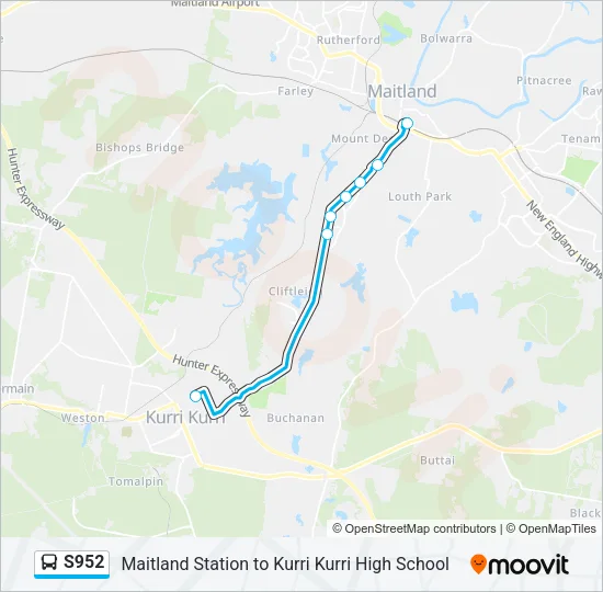 S952 Bus Line Map