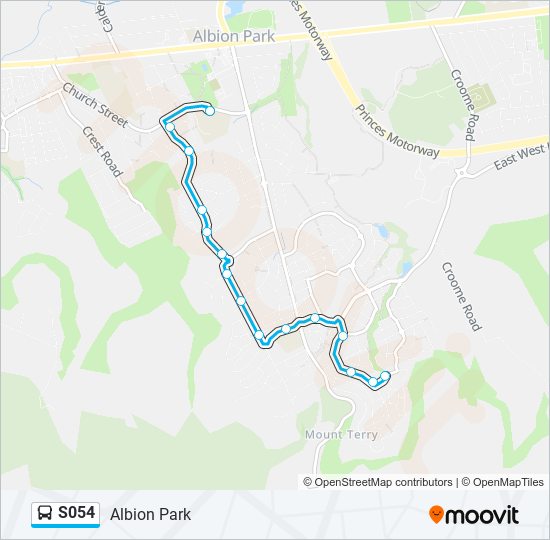 Mapa de S054 de autobús