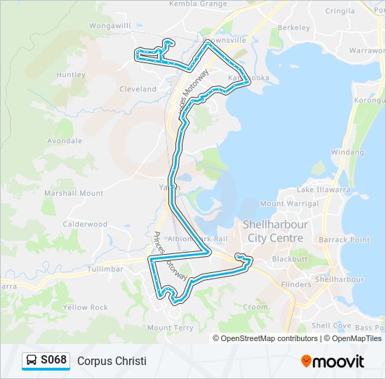 S068 bus Line Map