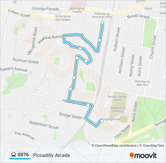 S076 bus Line Map