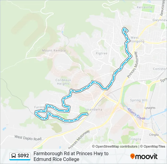 S092 Bus Line Map