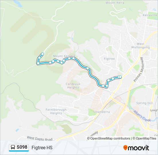 Mapa de S098 de autobús