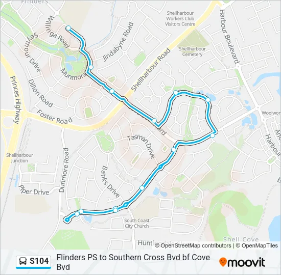 S104 Bus Line Map