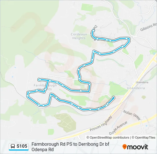 S105 Bus Line Map