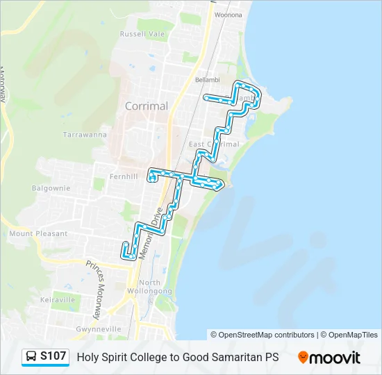 S107 Bus Line Map