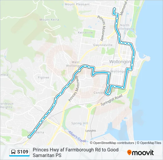 S109 Bus Line Map