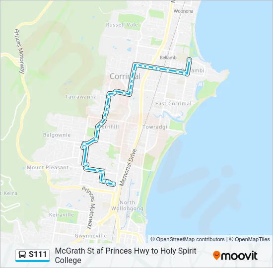 S111 Bus Line Map
