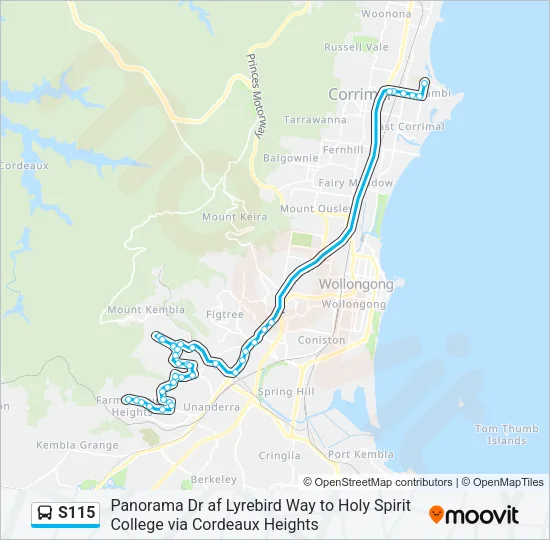 S115 Bus Line Map