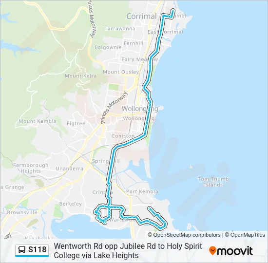 S118 Bus Line Map
