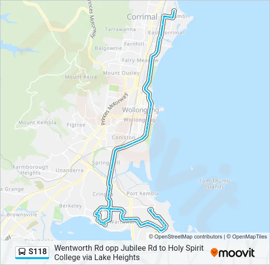 S118 Bus Line Map