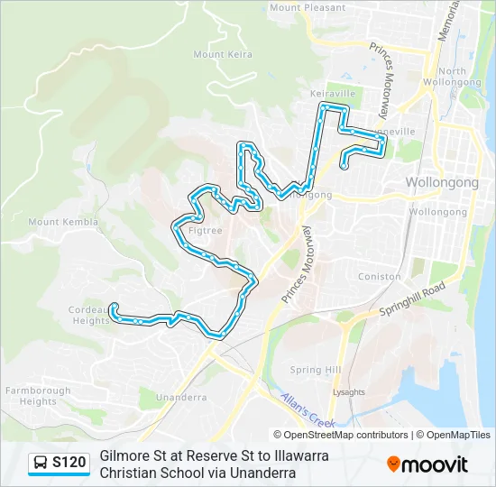 S120 Bus Line Map