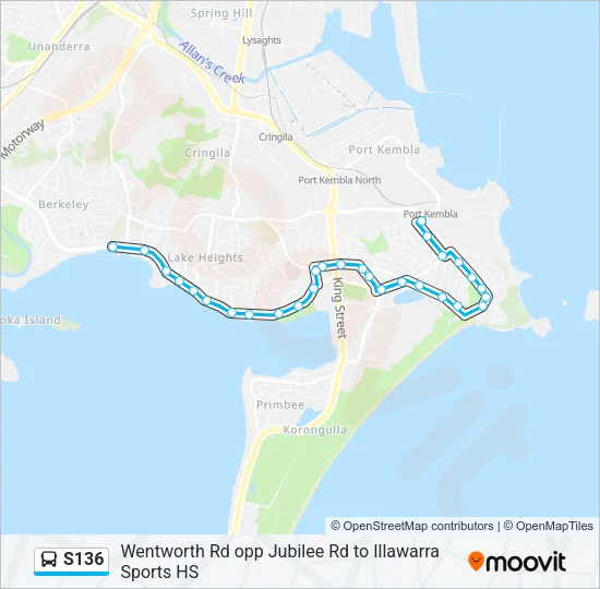 S136 Bus Line Map