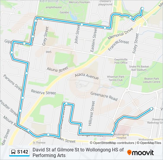 S142 bus Line Map