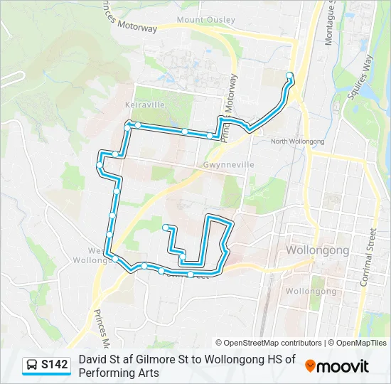 S142 Bus Line Map
