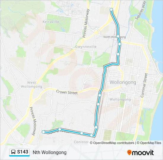 S143 Bus Line Map