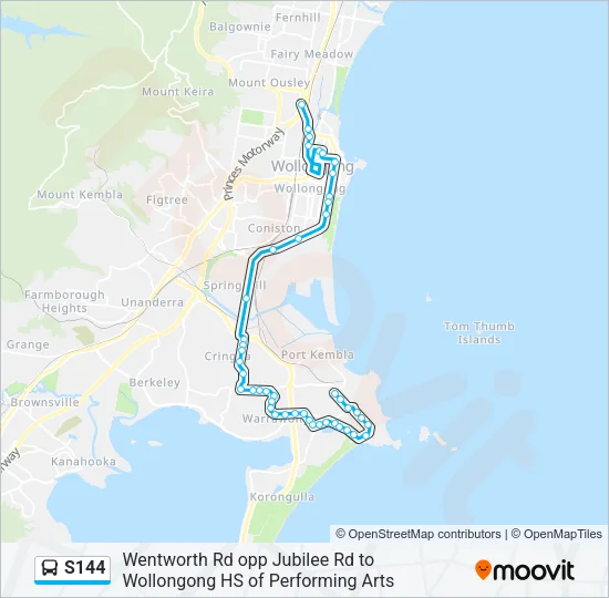 S144 Bus Line Map