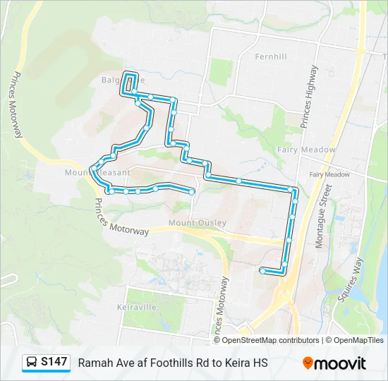 S147 Bus Line Map